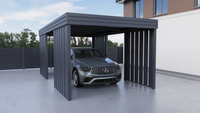 Carport für ein Auto – 4× modulare Seitenwand, Farbton „Goldene Eiche“, vertikal