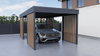 Einzel-Carport – 4x Vertikal Wand Palisade GOLDENE EICHE