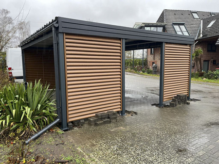 Přístřešek pro dvě auta - 4x žaluziová stěna