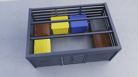 Přístřešek na odpadky 6×4 m – boční stěna Modern+