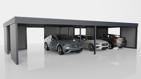 Vícepodlažní přístřešek - 8x PIR stěna