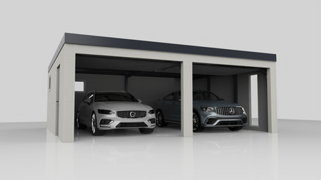 Gedämmte Doppelgarage 7x6 m + zwei Hörmann-Tore