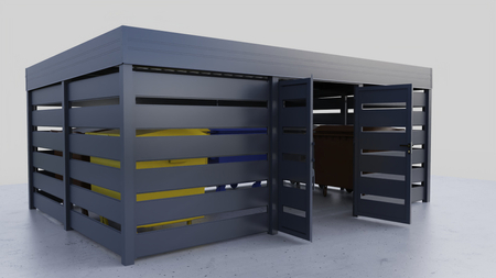 Mülltonnenunterstand 6×4 m – Modern+ Wand