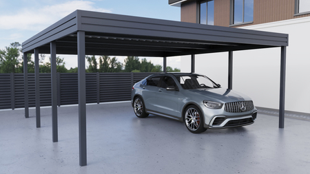Wiata garażowa na dwa auta - bez ścianek