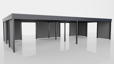 Zadaszenie wielostanowiskowe - 8x ścianka falista