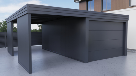 Přístřešek s garáží PIR - 2x stěna PIR