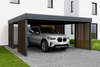 Carport für zwei Autos – 4× Wand Horizontal Dunkle Eiche Senkrecht