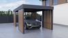 Carport für ein Auto – 4× Seitenwand Modern+, Farbton Goldene Eiche, vertikal