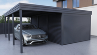 Carport mit Garage aus Wellblech - ohne Seitenwände