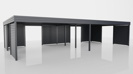 Zadaszenie wielostanowiskowe - 8x ścianka żaluzja premium
