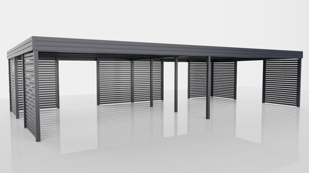 Zadaszenie wielostanowiskowe - 8x ścianka palisada plus