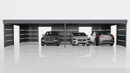 Zadaszenie wielostanowiskowe - 8x ścianka modułowa