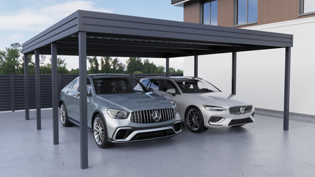 Přístřešek pro dvě auta - bez stěn