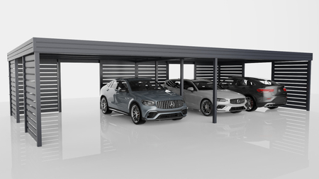  Reihen-Carport - 8x Horizontal Wand