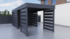 Einzelcarport + Abstellraum auf der Rückseite - Wellblech - 4x Modern+ Wand