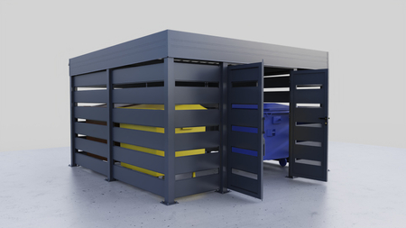 Wiata śmietnikowa 4x4 m - ścianka Modern+
