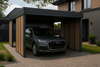 Carport für ein Auto – 4× modulare Wand Goldene Eiche Senkrecht