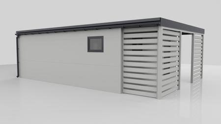 Zateplená garáž s přídavným přístřeškem – 8,5x6m