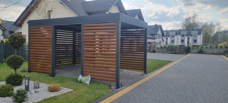 Carport für ein Auto - 4x horizontale Wand