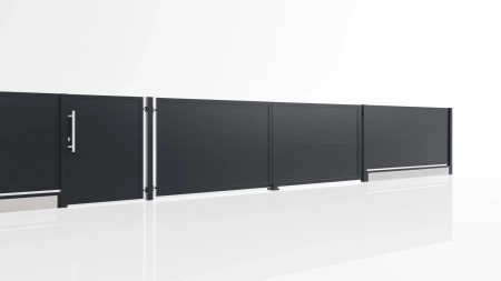 Modernes Schiebetor Modul 60 – Durchfahrtsbreite 350 cm | RAL 7016