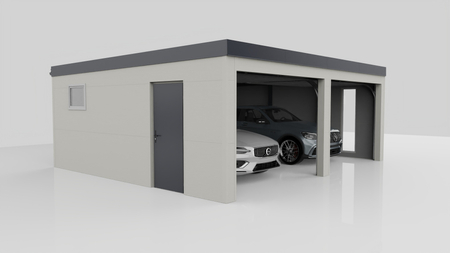 Gedämmte Doppelgarage 7x6 m + zwei Hörmann-Tore